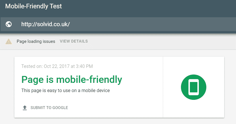 Mobile Friendly test